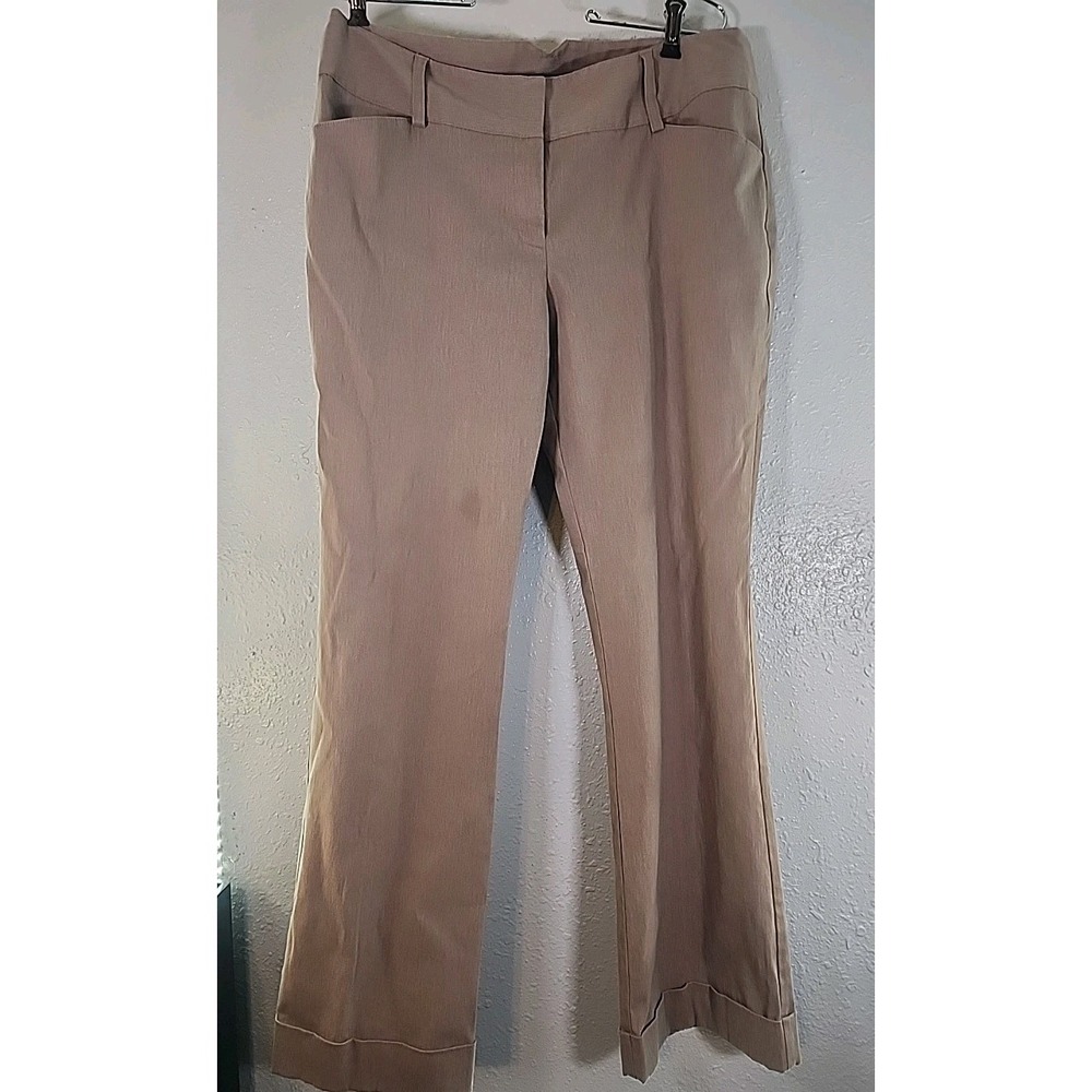 Y2K Tracy Evans Flared beige slacks size 15 Vintage Style Flat‎ Front Work Wear